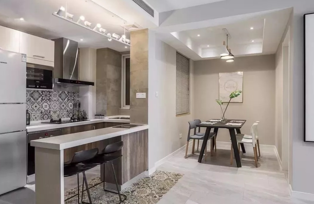 墨綠輕復古混搭北歐風格大戶型裝修效果圖